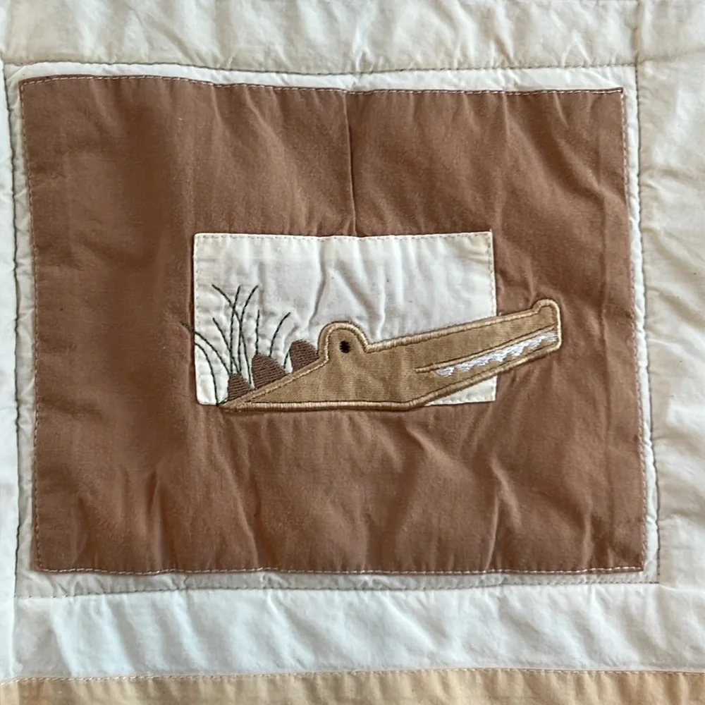 NoJo Baby Quilt - Jungle Animals - Neutral Colors, Gender Neutral